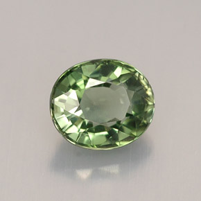 1.03캐럿 천연 그린 투르말린, 타원형 컷, 6.6×5.7 mm, VVS