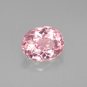 1.65캐럿 천연 핑크 투르말린, 타원형 컷, 8.1×6.5 mm, VS