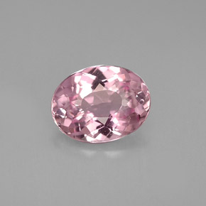 1.23캐럿 천연 핑크 투르말린, 타원형 컷, 8×6.1 mm, VVS-VS
