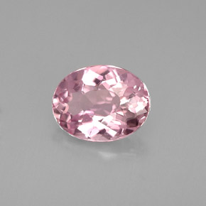 1.23캐럿 천연 핑크 투르말린, 타원형 컷, 8×6.1 mm, VVS-VS