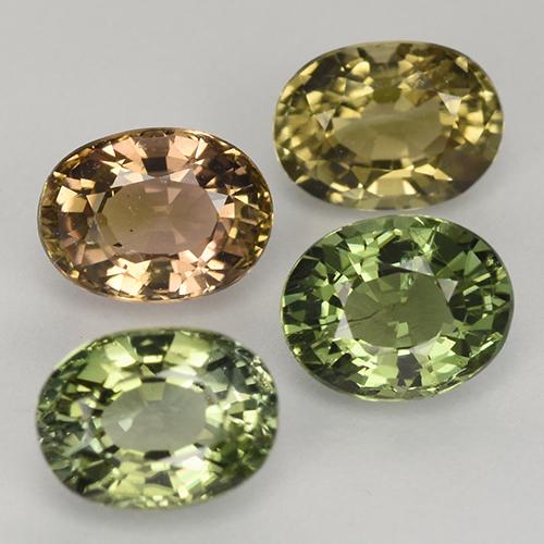 2.63캐럿 천연 멀티컬러 투르말린 보석, 타원형 컷, 6×4.5 mm, VVS-VS