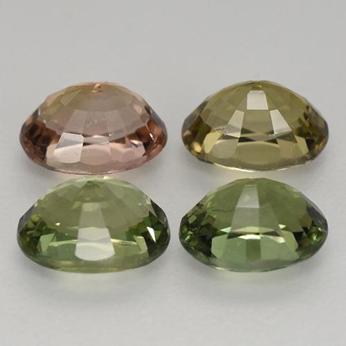 2.63캐럿 천연 멀티컬러 투르말린 보석, 타원형 컷, 6×4.5 mm, VVS-VS
