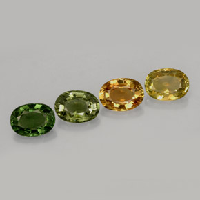 캐럿 천연 멀티컬러 투르말린 보석, 타원형 컷, 7×5.2 mm, VVS-VS