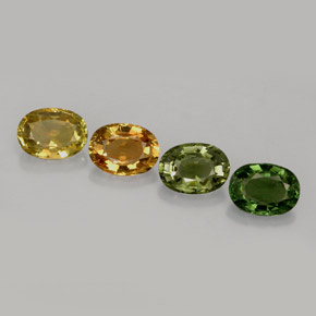 캐럿 천연 멀티컬러 투르말린 보석, 타원형 컷, 7×5.2 mm, VVS-VS