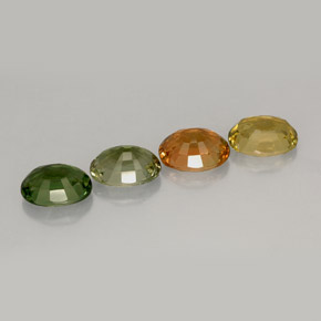 캐럿 천연 멀티컬러 투르말린 보석, 타원형 컷, 7×5.2 mm, VVS-VS