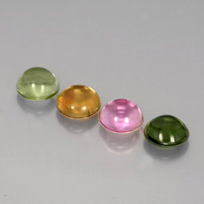 캐럿 천연 멀티컬러 투르말린 보석, 라운드 컷, 5.58 mm, 투명한