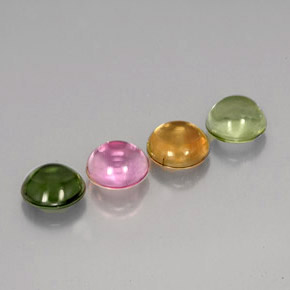 캐럿 천연 멀티컬러 투르말린 보석, 라운드 컷, 5.58 mm, 투명한
