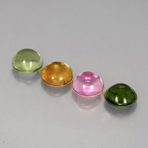 캐럿 천연 멀티컬러 투르말린 보석, 라운드 컷, 5.58 mm, 투명한