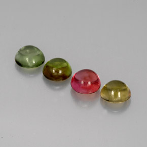 캐럿 천연 멀티컬러 투르말린 보석, 라운드 컷, 5.37 mm, 투명한
