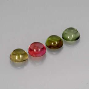 캐럿 천연 멀티컬러 투르말린 보석, 라운드 컷, 5.37 mm, 투명한