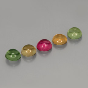 캐럿 천연 멀티컬러 투르말린 보석, 라운드 컷, 4.47 mm, 투명한