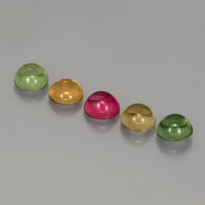 캐럿 천연 멀티컬러 투르말린 보석, 라운드 컷, 4.47 mm, 투명한