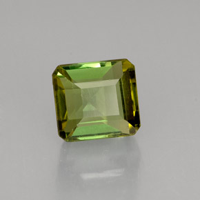 1.98캐럿 천연 골든 그린 투르말린, 에메랄드 컷, 6.8×6.4 mm, VVS-VS