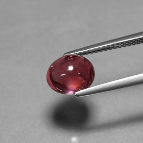 2.76캐럿 천연 퍼플 레드 투르말린, 타원형 컷, 8.6×7.3 mm, 투명한