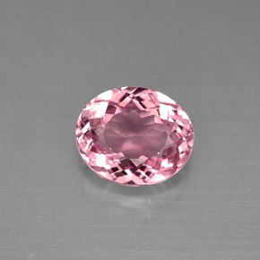 1.48캐럿 천연 로즈 핑크 투르말린, 타원형 컷, 7.9×6.6 mm, VVS-VS