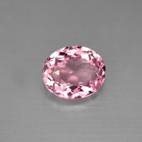 1.48캐럿 천연 로즈 핑크 투르말린, 타원형 컷, 7.9×6.6 mm, VVS-VS