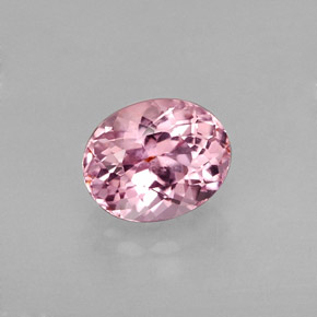 1.06캐럿 천연 로즈 핑크 투르말린, 타원형 컷, 6.9×5.6 mm, VVS-VS