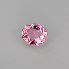 0.79캐럿 천연 핑크 투르말린, 타원형 컷, 6.3×5.5 mm, VVS-VS