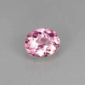 0.83캐럿 천연 핑크 투르말린, 타원형 컷, 6.7×5.6 mm, VS