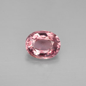1.15캐럿 천연 로즈 투르말린, 타원형 컷, 7.4×6 mm, VVS