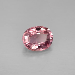 1.15캐럿 천연 로즈 투르말린, 타원형 컷, 7.4×6 mm, VVS