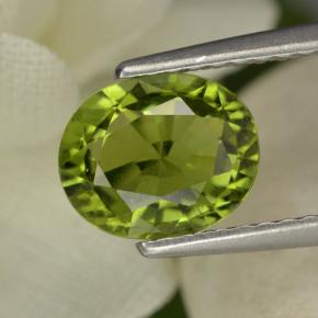 1.28캐럿 천연 그린 투르말린, 타원형 컷, 7.7×6.4 mm, VVS-VS