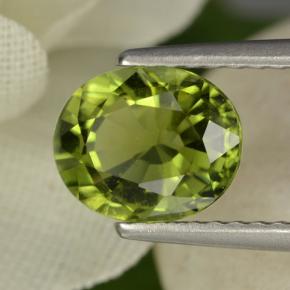 1.28캐럿 천연 그린 투르말린, 타원형 컷, 7.7×6.4 mm, VVS-VS