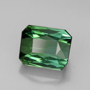 1.96캐럿 천연 블루 그린 투르말린, 에메랄드 컷, 7.6×6.1 mm, VVS-VS
