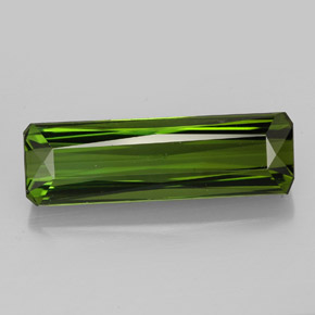 6.51캐럿 천연 그린 투르말린, 에메랄드 컷, 19.8×6.1 mm, VVS