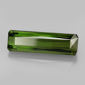 6.51캐럿 천연 그린 투르말린, 에메랄드 컷, 19.8×6.1 mm, VVS