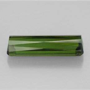 6.51캐럿 천연 그린 투르말린, 에메랄드 컷, 19.8×6.1 mm, VVS