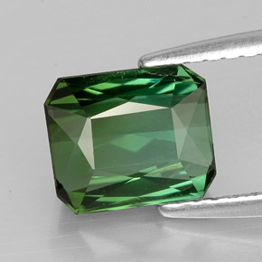 1.85캐럿 천연 블루 그린 투르말린, 에메랄드 컷, 7.6×6.5 mm, VVS