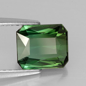 1.85캐럿 천연 블루 그린 투르말린, 에메랄드 컷, 7.6×6.5 mm, VVS