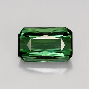 1.95캐럿 천연 푸르스름한 그린 투르말린, 에메랄드 컷, 8.8×5.6 mm, VVS