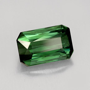 1.95캐럿 천연 푸르스름한 그린 투르말린, 에메랄드 컷, 8.8×5.6 mm, VVS