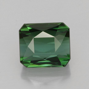 2.10캐럿 천연 블루 그린 투르말린, 에메랄드 컷, 7.1×6.2 mm, VVS