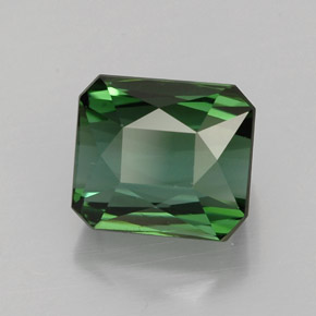 2.10캐럿 천연 블루 그린 투르말린, 에메랄드 컷, 7.1×6.2 mm, VVS