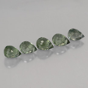 캐럿 천연 그린 투르말린 보석, 브리올레트, 4.9×3.6 mm, VVS-VS