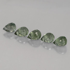 캐럿 천연 그린 투르말린 보석, 브리올레트, 4.9×3.6 mm, VVS-VS