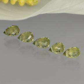 캐럿 천연 골든 그린 투르말린 보석, 브리올레트, 4.8×3.2 mm, VVS-VS