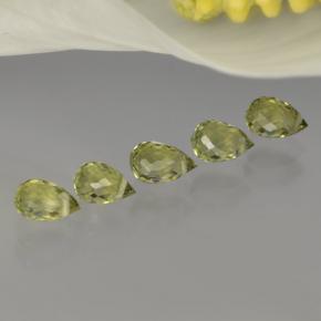 캐럿 천연 골든 그린 투르말린 보석, 브리올레트, 4.8×3.2 mm, VVS-VS