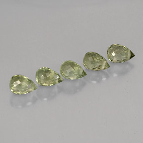 캐럿 천연 그린 투르말린 보석, 브리올레트, 4.5×3.1 mm, VVS-VS