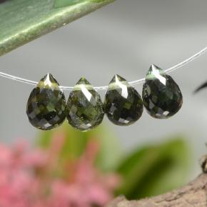 캐럿 천연 노란빛 그린 투르말린 보석, 브리올레트, 5.2×3.9 mm, VVS-VS