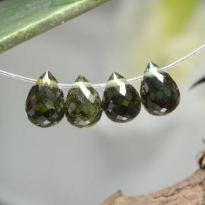 캐럿 천연 노란빛 그린 투르말린 보석, 브리올레트, 5.2×3.9 mm, VVS-VS