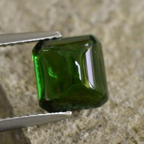 2.86캐럿 천연 그린 투르말린, 에메랄드 컷, 7.9×7.5 mm, 투명한