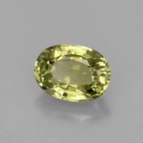 0.99캐럿 천연 골든 그린 투르말린, 타원형 컷, 7.1×5.2 mm, VVS
