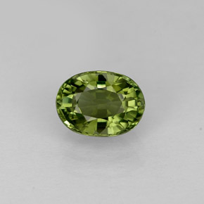 1.03캐럿 천연 그린 투르말린, 타원형 컷, 7.1×5.2 mm, VVS