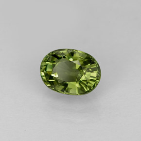 1.03캐럿 천연 그린 투르말린, 타원형 컷, 7.1×5.2 mm, VVS