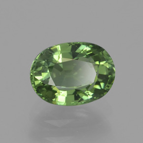 1.07캐럿 천연 그린 투르말린, 타원형 컷, 7.1×5.2 mm, VVS