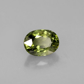 1.04캐럿 천연 그린 투르말린, 타원형 컷, 7.1×5.3 mm, VS